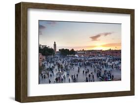 Place Djemaa El Fna and Koutoubia Mosque at Sunset, Marrakech, Morocco, North Africa, Africa-Matthew Williams-Ellis-Framed Photographic Print