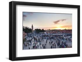 Place Djemaa El Fna and Koutoubia Mosque at Sunset, Marrakech, Morocco, North Africa, Africa-Matthew Williams-Ellis-Framed Photographic Print