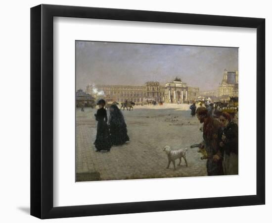 Place du Carrousel, ruines des Tuileries-Giuseppe De Nittis-Framed Premium Giclee Print