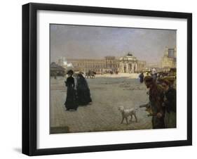 Place du Carrousel, ruines des Tuileries-Giuseppe De Nittis-Framed Giclee Print