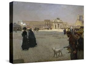 Place du Carrousel, ruines des Tuileries-Giuseppe De Nittis-Stretched Canvas
