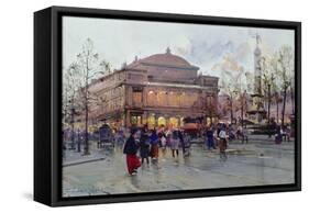 Place Du Chatelet-Eugene Galien-Laloue-Framed Stretched Canvas