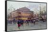 Place Du Chatelet-Eugene Galien-Laloue-Framed Stretched Canvas