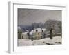 Place du Chenil à Marly, effet de neige-Alfred Sisley-Framed Giclee Print