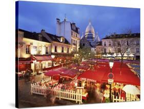 Place Du Tertre at Night, Montmartre, Paris, France-Nigel Francis-Stretched Canvas