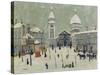 Place Du Tertre in Winter-Louis Vivin-Stretched Canvas