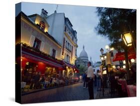 Place Du Tertre, with the Dome of Sacre Coeur Behind, Montmartre, Paris, France-Robert Francis-Stretched Canvas