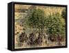 Place Du Theatre Francais, 1898-Camille Pissarro-Framed Stretched Canvas