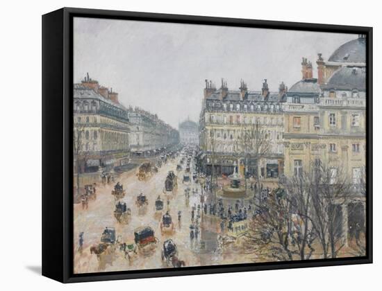 Place Du Théâtre Français, Paris: Rain, 1898-Camille Pissarro-Framed Stretched Canvas