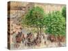 Place Du Theatre-Francais, Spring by Camille Pissarro-null-Stretched Canvas