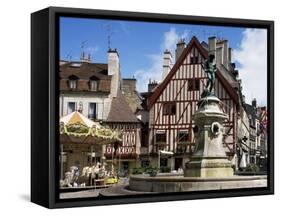 Place Francois Rude Bareuzai, Dijon, Bourgogne (Burgundy), France-Peter Scholey-Framed Stretched Canvas