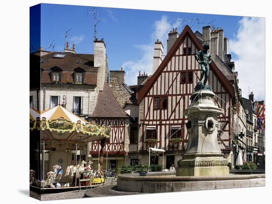Place Francois Rude Bareuzai, Dijon, Bourgogne (Burgundy), France-Peter Scholey-Stretched Canvas