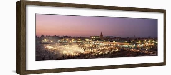 Place Jemaa El Fna (Djemaa El Fna) at Dusk, Marrakesh (Marrakech), Morocco, North Africa, Africa-Sergio Pitamitz-Framed Photographic Print