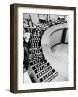 Place Markers Sitting on Table in Preparation for Bandung Conference-null-Framed Photographic Print