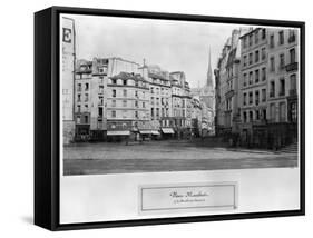 Place Maubert from the Marche Des Carmes, Paris 1858-78-Charles Marville-Framed Stretched Canvas