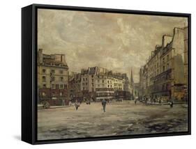 Place Maubert, Paris, 1888-Emmanuel Lansyer-Framed Stretched Canvas