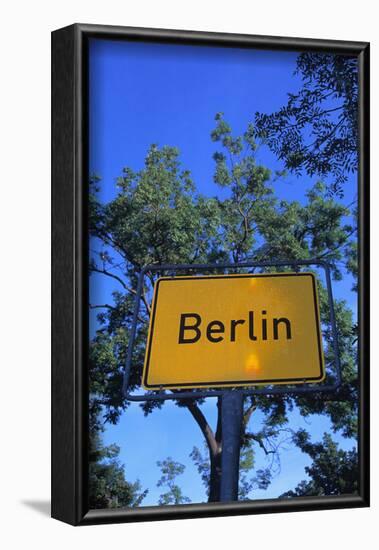 Place name sign Berlin-null-Framed Art Print