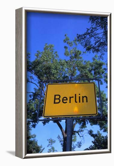 Place name sign Berlin-null-Framed Art Print