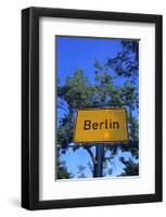 Place name sign Berlin-null-Framed Art Print
