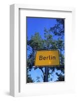 Place name sign Berlin-null-Framed Art Print