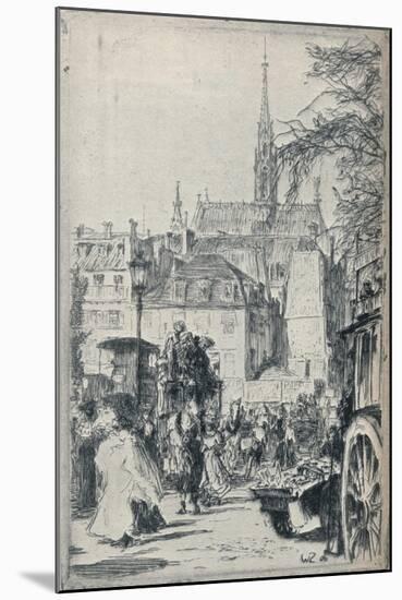 'Place St. Michel, Paris', c1913-Walter Zeising-Mounted Giclee Print
