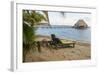 Placencia, Belize. Lounge Chairs on Groomed Sandy Beach-Trish Drury-Framed Photographic Print