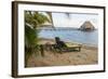 Placencia, Belize. Lounge Chairs on Groomed Sandy Beach-Trish Drury-Framed Photographic Print