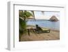 Placencia, Belize. Lounge Chairs on Groomed Sandy Beach-Trish Drury-Framed Photographic Print