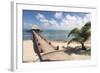 Placencia, Belize. Roberts Grove Resort, Pier Leads from Beach to Bar-Trish Drury-Framed Photographic Print