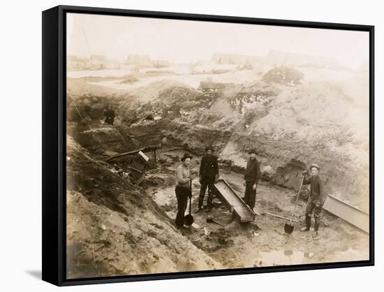 Placer Mining With Sluice,-null-Framed Stretched Canvas