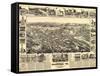 Placerville, California - Panoramic Map-Lantern Press-Framed Stretched Canvas