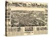 Placerville, California - Panoramic Map-Lantern Press-Stretched Canvas