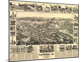 Placerville, California - Panoramic Map-Lantern Press-Mounted Art Print