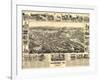 Placerville, California - Panoramic Map-Lantern Press-Framed Art Print