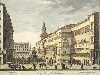 Italy, Bologna, Neptune Square and Town Hall-Placido Caloiro and Francesco Oliva-Mounted Giclee Print