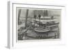 Placing a 67-Ton Gun (13.5) in the Fore Turret of HMS Trafalgar, Port Guard-Ship at Portsmouth-null-Framed Giclee Print