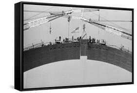 Placing Keystone into Gateway Arch in St. Louis-null-Framed Stretched Canvas