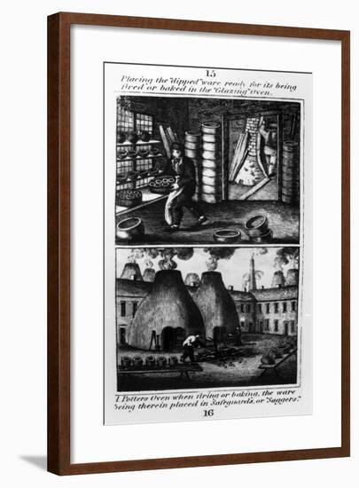 Placing the "Dipped" Ware in the "Glazing" Oven, 1827-null-Framed Giclee Print