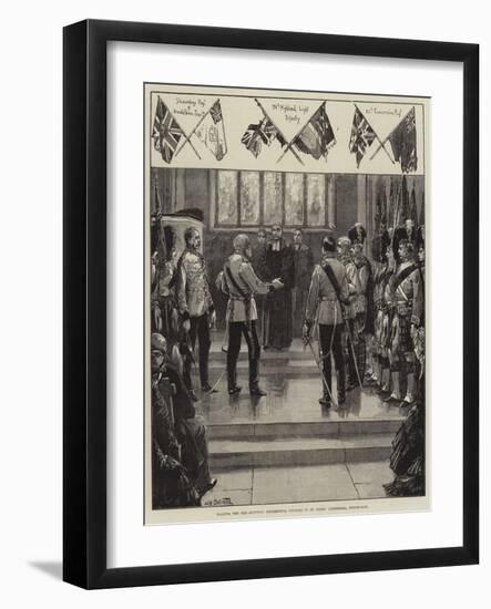 Placing the Old Scottish Regimental Colours in St Giles' Cathedral, Edinburgh-William Heysham Overend-Framed Giclee Print