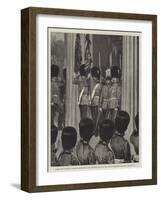 Placing the Waterloo Colours of Second Battalion Grenadier Guards in the Chapel-Richard Caton Woodville II-Framed Giclee Print