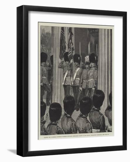 Placing the Waterloo Colours of Second Battalion Grenadier Guards in the Chapel-Richard Caton Woodville II-Framed Giclee Print