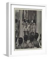 Placing the Waterloo Colours of Second Battalion Grenadier Guards in the Chapel-Richard Caton Woodville II-Framed Giclee Print