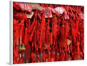 Placques Adorn the Fence of the Four Gates Buddhist Temple, Shandong Province, Jinan, China-Bruce Behnke-Framed Photographic Print