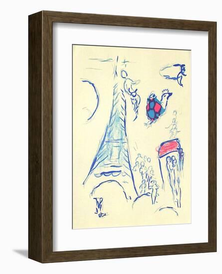 Plafond de l'Opéra: Lange de Mozart-Marc Chagall-Framed Premium Edition