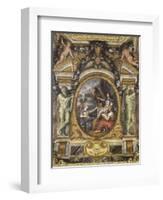 Plafond de la Galerie des Glaces : L'Ordre rétabli dans les finances-Charles Le Brun-Framed Giclee Print