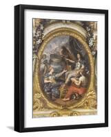 Plafond de la Galerie des Glaces : L'Ordre rétabli dans les finances-Charles Le Brun-Framed Giclee Print