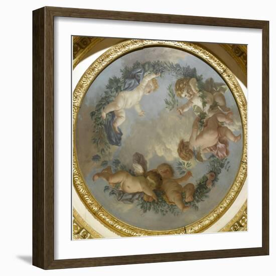 Plafond de la salle du Conseil à Fontainebleau-Jean-Jacques Lagrenée-Framed Giclee Print