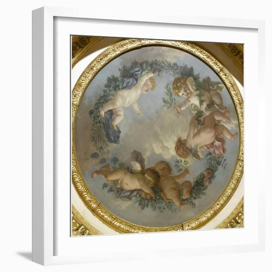 Plafond de la salle du Conseil à Fontainebleau-Jean-Jacques Lagrenée-Framed Giclee Print