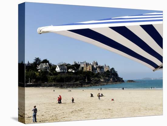 Plage De L'Ecluse and Typical Villas, Dinard, Brittany, France, Europe-Thouvenin Guy-Stretched Canvas