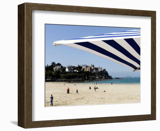 Plage De L'Ecluse and Typical Villas, Dinard, Brittany, France, Europe-Thouvenin Guy-Framed Photographic Print